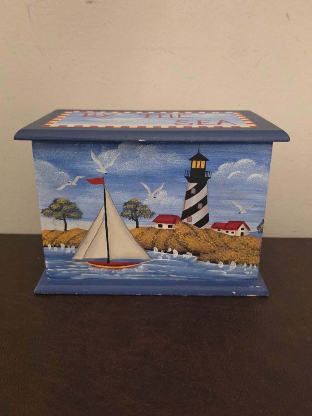 Vintage Wooden Nautical Keepsake Box